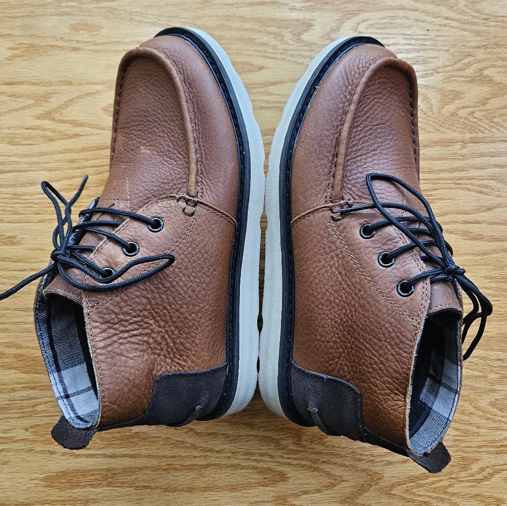 Toms Chukka Boots Waterproof Pull Up Leather Brown Sz 7